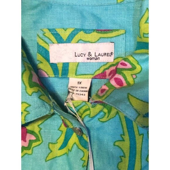 Lucy & Laurel Womens 1x Light Button Jacket - Picture 2 of 6